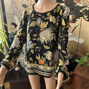 Ellen Tracy Silk Blouse, Beaded, Size 14